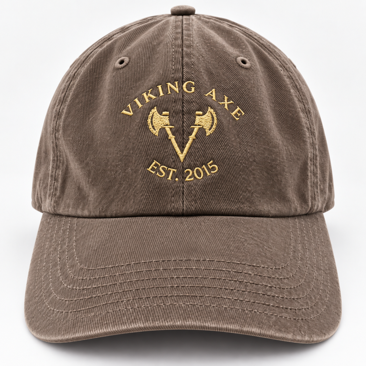 Embroidered Driftwood Relaxed Dad Hat - Viking Axe OG Cap with Logo